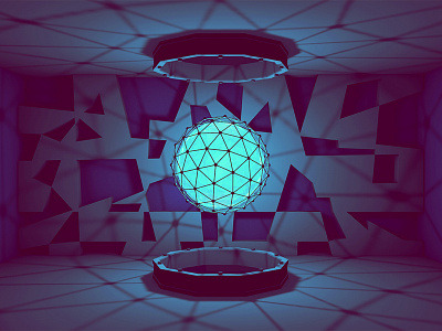 Orb [Style Frame] 3d ao atom array blue c4d cinema 4d geometric glow light low poly lowpoly model orb portal render scifi