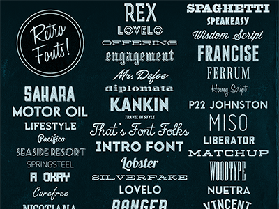 My Retro/Vintage Font Collection font retro