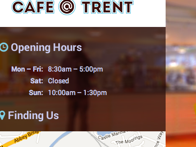 Cafe Trent Website cafe font awesome roboto website
