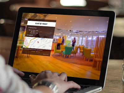Cafe Trent on Laptop cafe font awesome roboto website