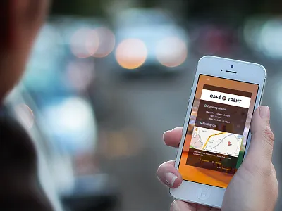 Cafe Trent on iPhone cafe font awesome roboto website