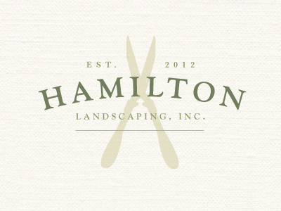 Hamilton Landscaping Logo hamilton landscaping lawn logo plants tools