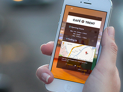 Cafe Trent on iPhone (Close up) cafe font awesome roboto website