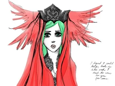 Leader cyan desperation digital drawing gimp leader quote red tablet