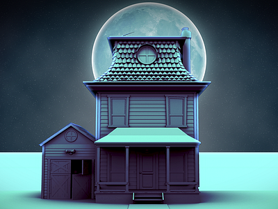 Night Sky cartoon house night sky