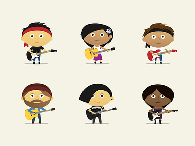 Guitar Student Avatars avatars guitar illustration instinct student