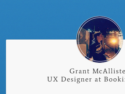 UX Designer at Booking.com blue booking grant mcallister serif