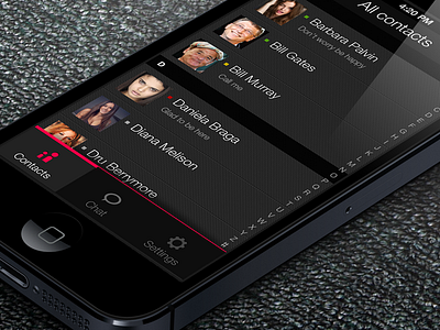 Messenger app - contacts screen app contacts ios iphone messenger ui