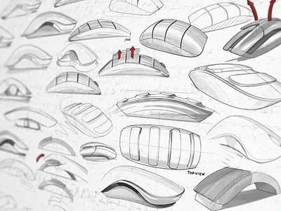 Pearl Mouse Concept Sketches computer mouse concept industrial design sketches
