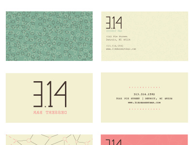 3.14 Dessert Bar_2 baking branding business cards dessert identity math pi restaurant science