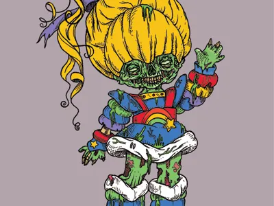 Zombie Brite 80s illustration photoshop rainbow brite zombie