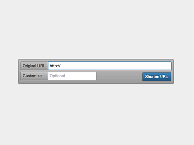URL Shortener form fields ui