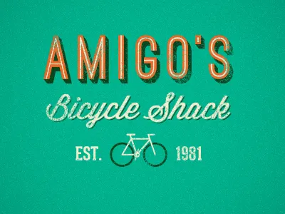Amigo's Bicycle Shack 1981 bicycle branding est. logo