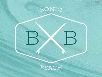 Bondi Beach Lockup bondi bondi beach lockup logo surf surf logo surfboard surfing wave