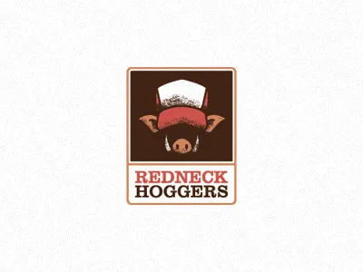 RedneckHoggers brown hobby hoggers hogs hunter hunting logo mark neck red