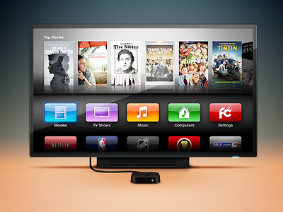 TV Set (Freebie) apple tv atv freebie psd tv