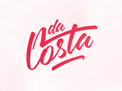 da Costa brand lettering logo red