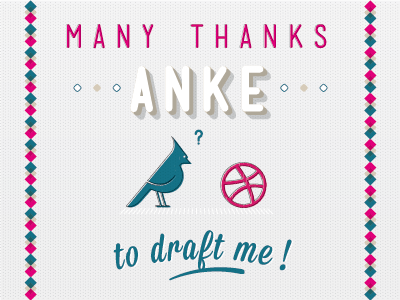 Many Thanks bird debuts dribbble type vintage