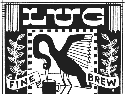 Lug black and white coffee crane