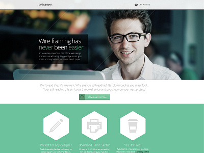 Dotted Paper home page design design free web design wireframe