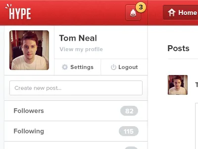 HYPE Profile clean design icons nathan social tom