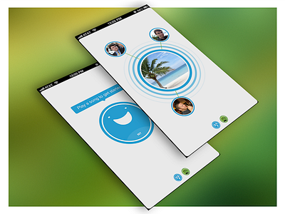 Mystery Sound App 2 app blue connected flat ui sound team disruptive wave white