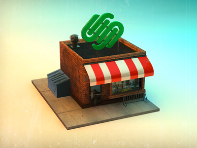 Squarespace Commerce Icon 3d commerce ecommerce exchange front gold green logo merchandise money photoshop retail sell shop squarespace commerce store