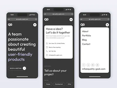 Agency Website | Mobile Screens agency concept corpotare design mobile ui ux