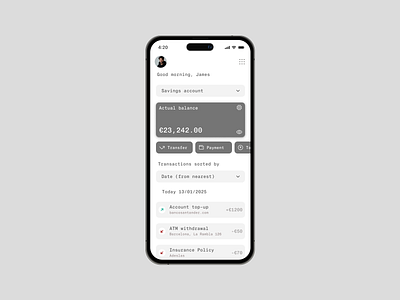 Bank balance screen branding brutalist design graphic design minimal minimal design ui ux uxui web