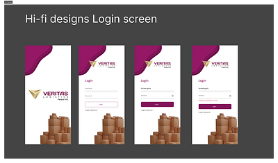 Veritas L&T login login screen mobile mobile app