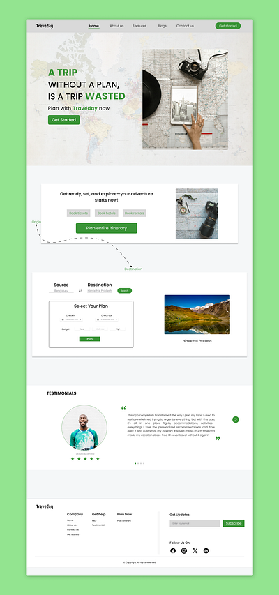 Travel Planner Landing Page booking figma landing page planner service travel travel planner ui ui design ux web design wireframe