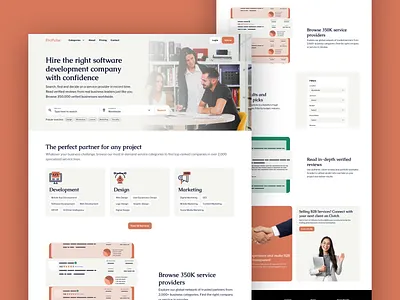 ProPulse - Hire the right development company business company design development figma freelance hire landing page ratings reviews ui ux