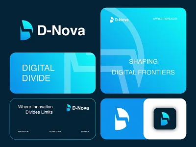 D-Nova Logo Design Concept app logo branding d letter logo d logo d n logo graphic design identity lettermark logo logo design logo designer logo process logotype minimalist modern logo software logo tech company technology logo visual identity web design