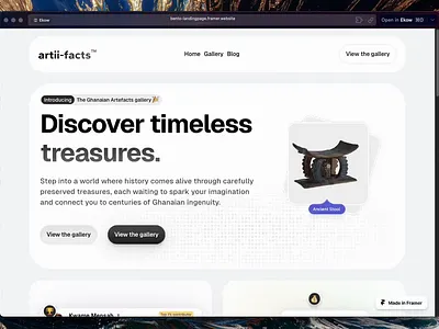Bento-landing page built in framer. design figma framer landingpage product design ui ux website