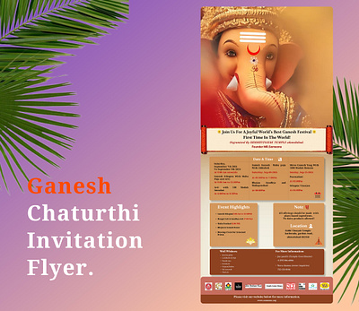 Ganesh Chaturthi Flyer branding creative creativity graphic design ui