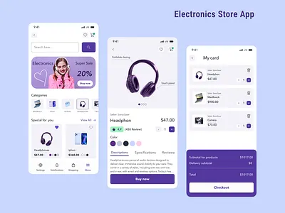 Mobile App/ Electronics Store App ( UX/UI design) Shopping business commerce cr crm design entertainment finance iphone ui design mobile designer mockups produktiviti prototype redesign store app ui elements uiux prototyping user experience user flow ux ui wireframing