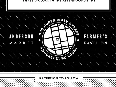 Invite 3 black and white dots heart invitation seal wedding