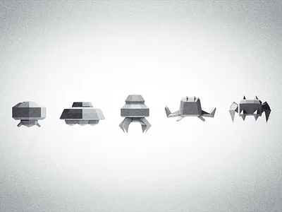 Low Poly Aliens 3d aliens ambient occlusion c4d cinema 4d low poly space