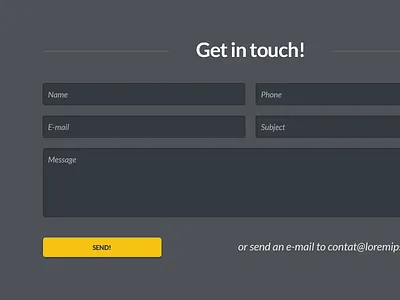 Contact Form contact contact form dark ui typography