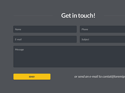 Contact Form contact contact form dark ui typography