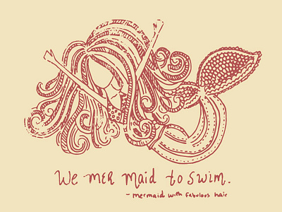 Mermaid banter hair illustration mermaid pattern
