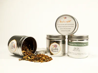 Earthly Obsessions - Tea Containers earth herbs logo spices tea