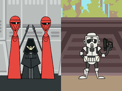 EP 6 : The Emperor & Biker Scout biker scout characters emperor fan art illustration return of the jedi star wars vector