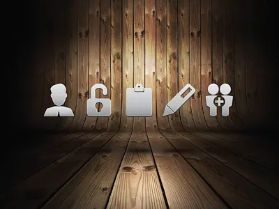 New Icons add app background button grey icons login profile signup user wood