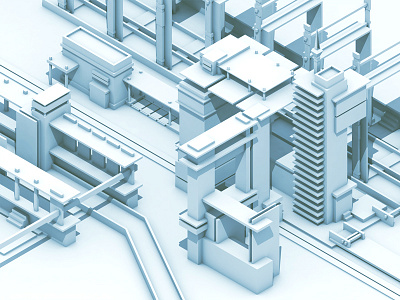 Mass Transit 3d architecture blocks buildings c4d cinema 4d city colony cubes future futurism iso isometric low poly lowpoly portal render shapes stop town train transit transport transportation urban