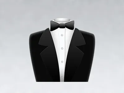 Tuxedo bow tie buttons icon shirt tuxedo