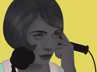 Hello... operator? 1920 design flapper illustration vintage woman