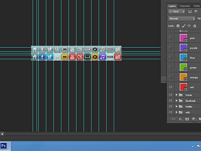 The pain of sprites. css icons music info photoshop pixels project social sprites