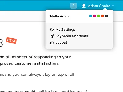Sirportly v3 - User Menu sirportly