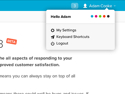 Sirportly v3 - User Menu sirportly